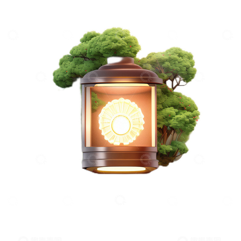 高清大图下载【趣麦麦图】3D立体卡通壁灯欧式植物金属