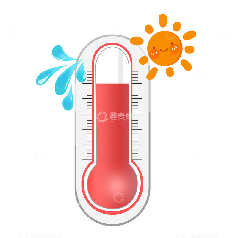 源文件下载【趣麦麦图】温度计高温炎热温度计