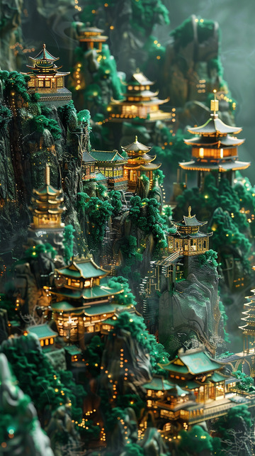 中式建筑微缩景观