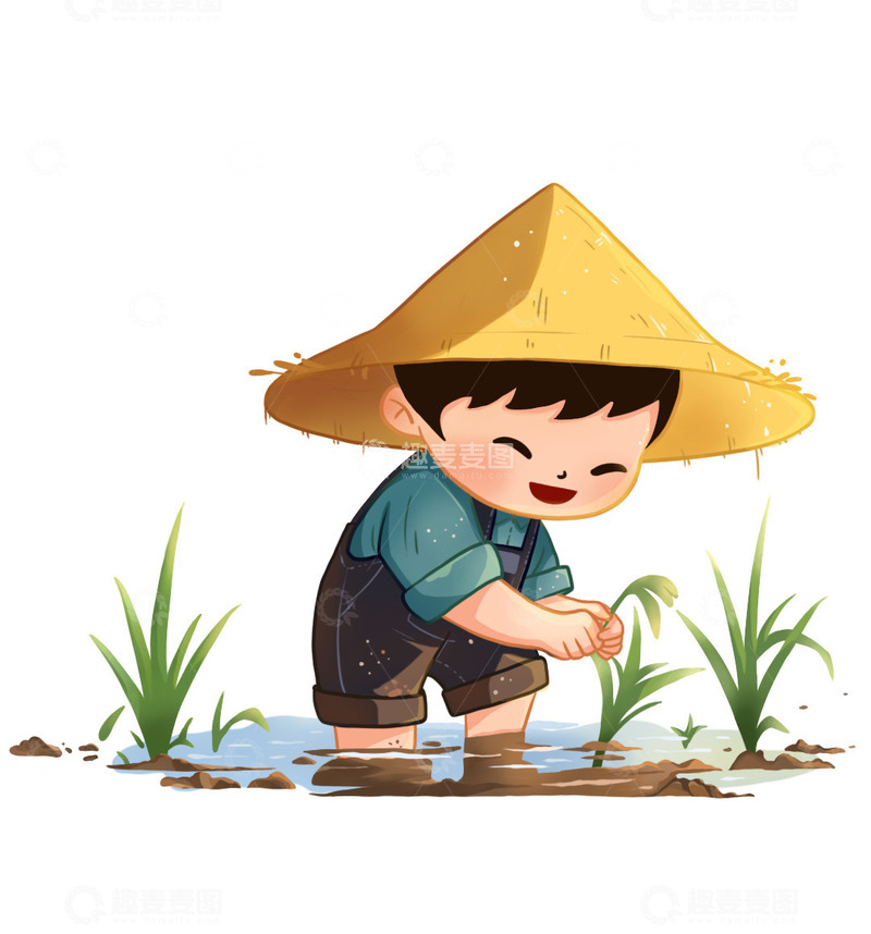 源文件下载【趣麦麦图】谷雨农耕场景图