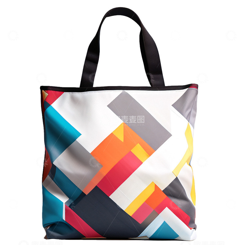 高清大图下载【趣麦麦图】漂亮帆布几何图案包包