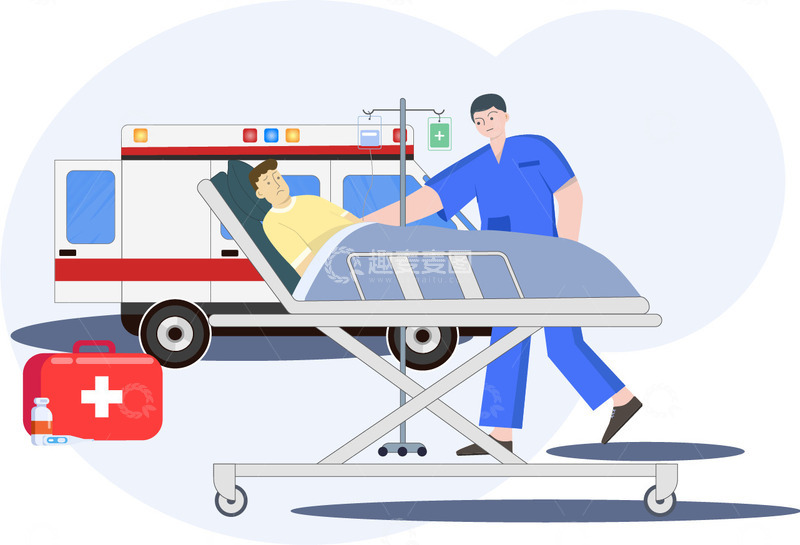 源文件下载【趣麦麦图】世界卫生日-担架救人