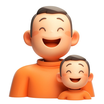 父子父亲节亲人头像图标