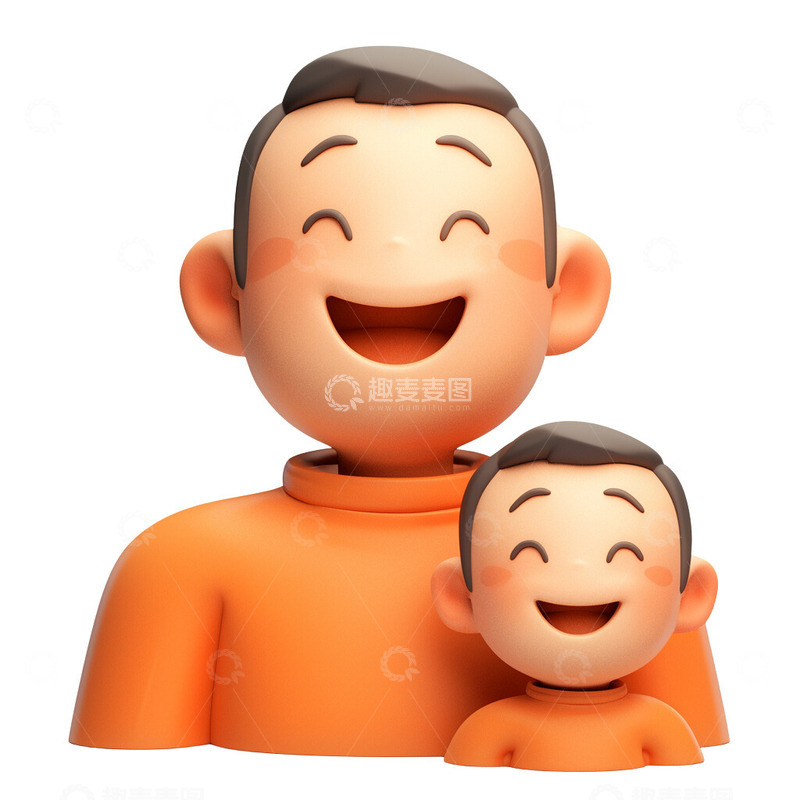 高清大图下载【趣麦麦图】父子父亲节亲人头像图标