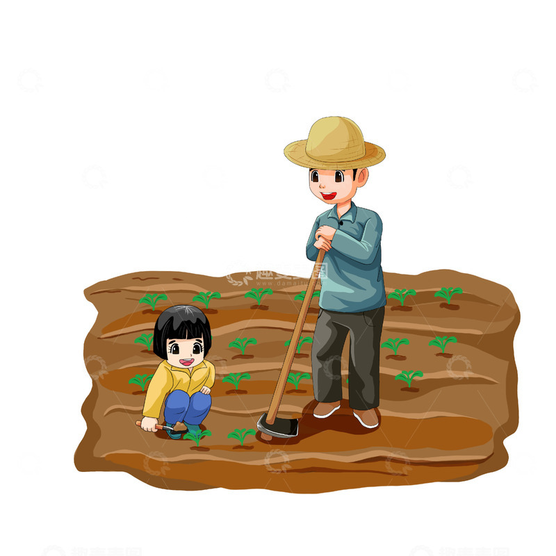 源文件下载【趣麦麦图】谷雨耕种农作物的人