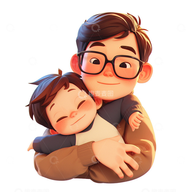 高清大图下载【趣麦麦图】父子父亲节亲人3