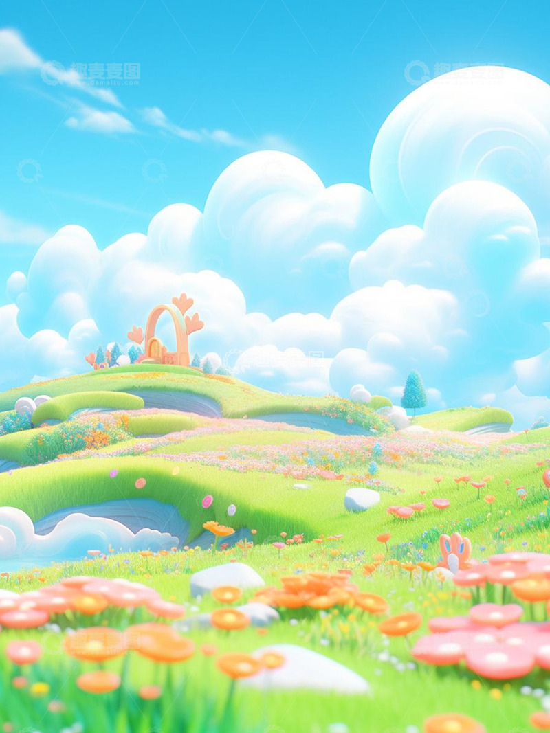 高清大图下载【趣麦麦图】梦幻草地风景图片