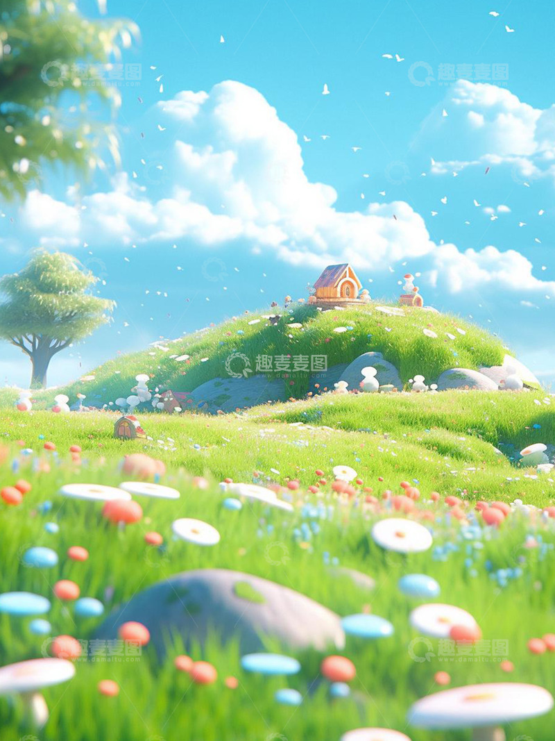 高清大图下载【趣麦麦图】草地上漫天飞舞白鸽