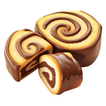 巧克力美味的瑞士卷面包蛋糕