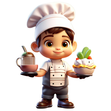 卡通帅气小厨师