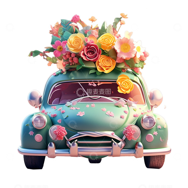 高清大图下载【趣麦麦图】卡通小汽车插画