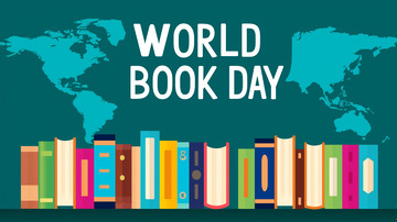 世界阅读日扁平插画背景素材