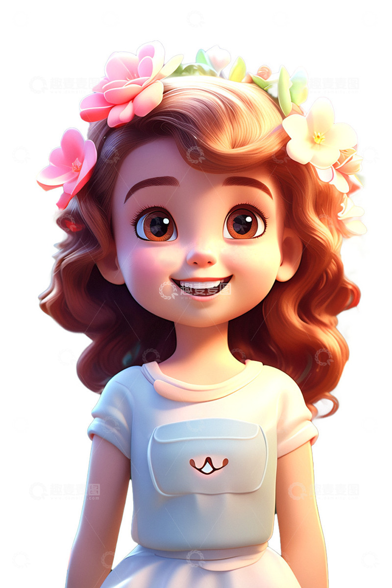 高清大图下载【趣麦麦图】可爱卡通女孩