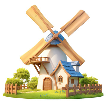 风车磨坊卡通