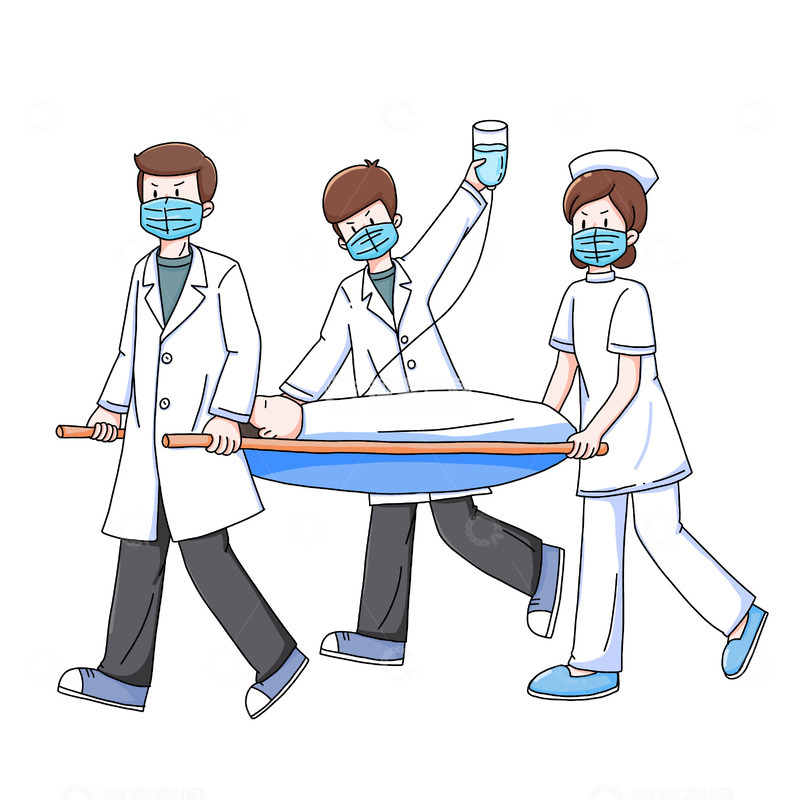 源文件下载【趣麦麦图】世界卫生日医生担架救人救援场景