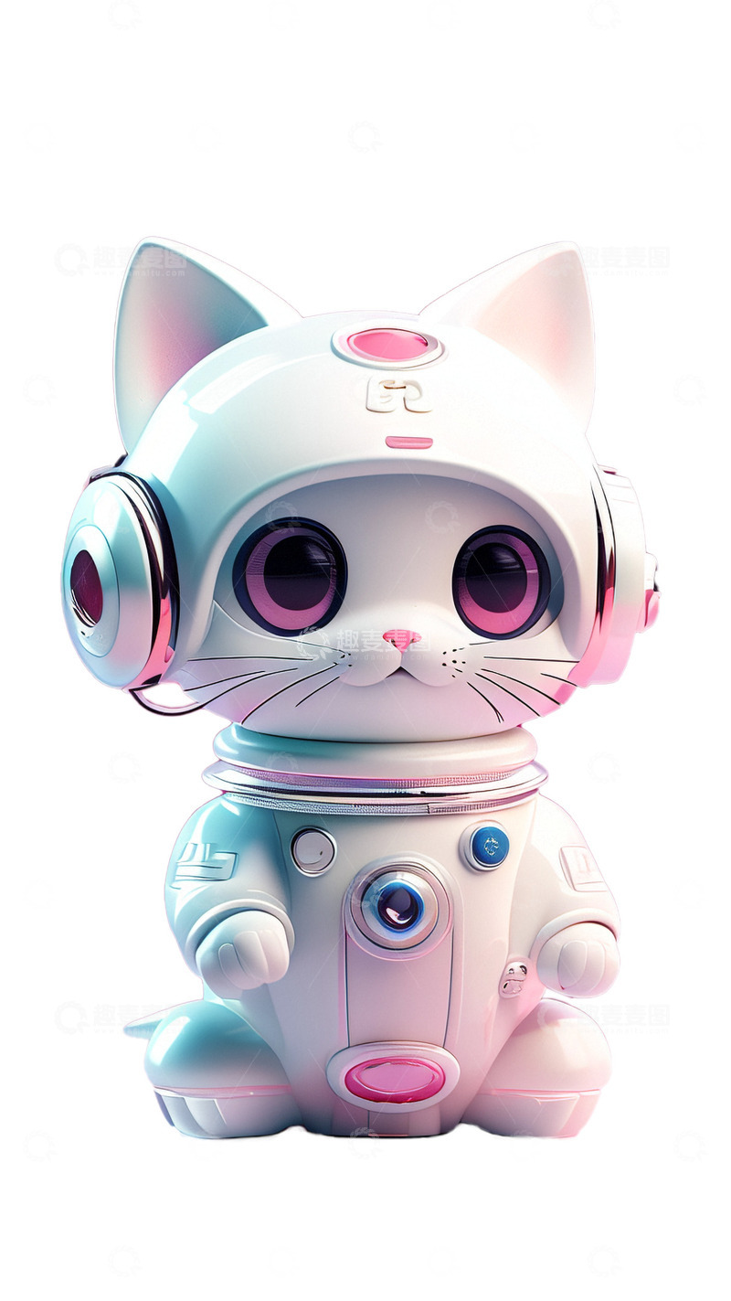 高清大图下载【趣麦麦图】科技智能机器猫