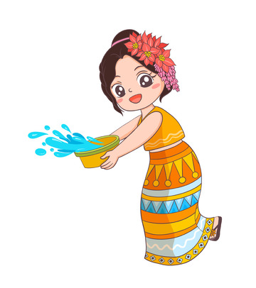 泼水节嬉水人物