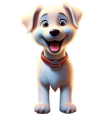 卡通白色可爱小狗