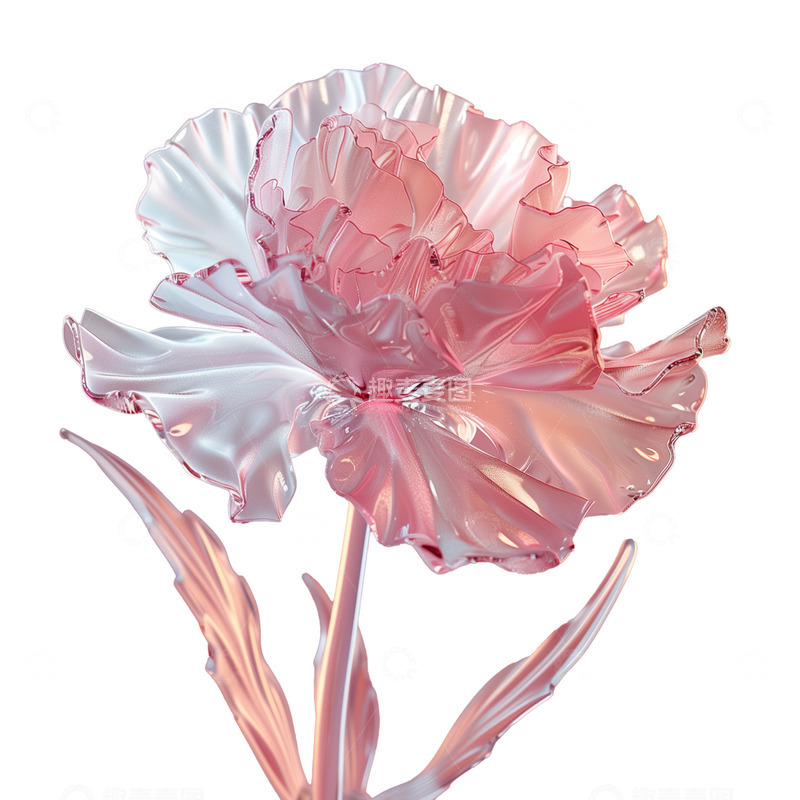 高清大图下载【趣麦麦图】水晶素材花康乃馨鲜花母亲节花朵粉色