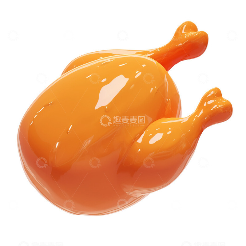 高清大图下载【趣麦麦图】Q版美味的烤鸡图标