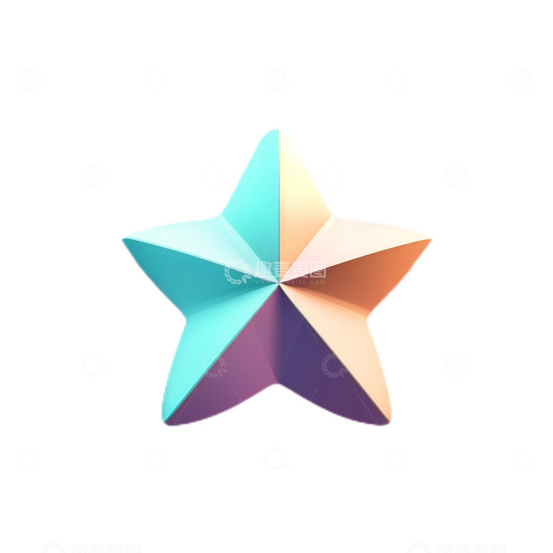 3D立体卡通星星五角星素材