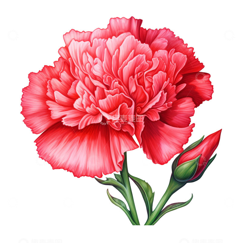 高清大图下载【趣麦麦图】-康乃馨花朵卡通元素