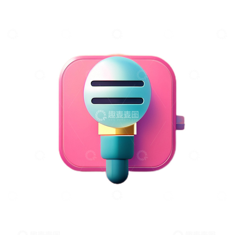 高清大图下载【趣麦麦图】3D立体卡通话筒图标微软简约