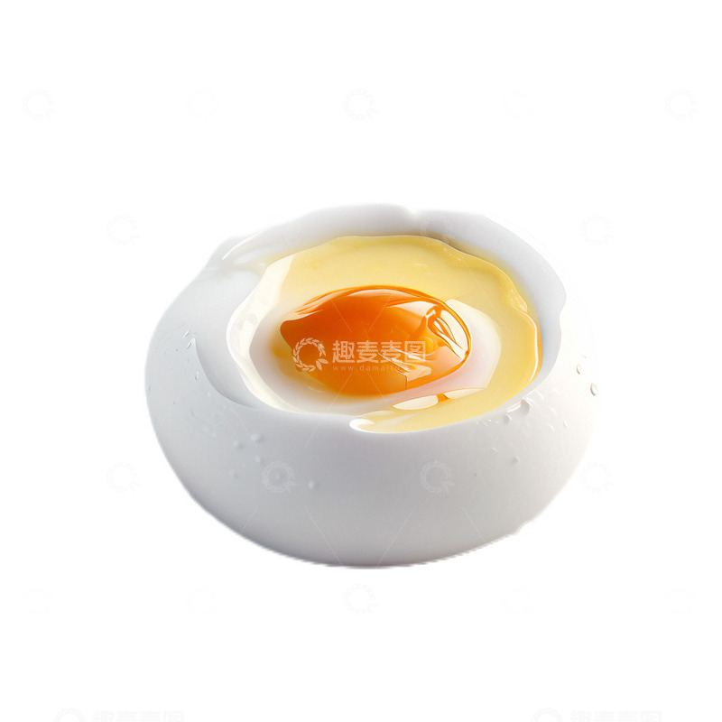 高清大图下载【趣麦麦图】3D立体卡通煎蛋半个食物早餐鸡蛋