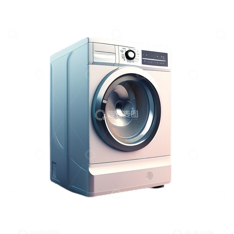 高清大图下载【趣麦麦图】3D立体真实洗衣机电器白色滚筒