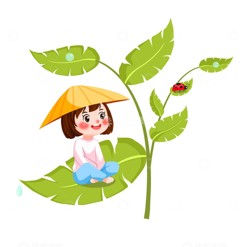 源文件下载【趣麦麦图】谷雨节气手绘插画