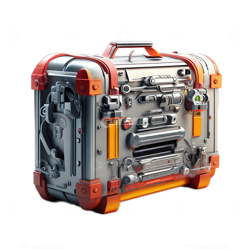 高清大图下载【趣麦麦图】3D立体真实工具箱修理箱工具