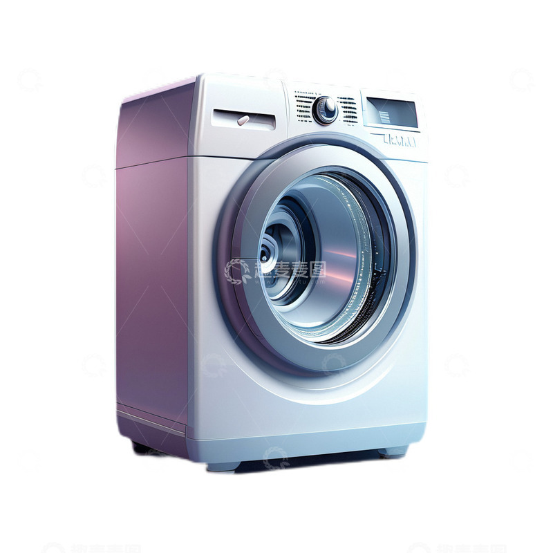 高清大图下载【趣麦麦图】3D立体真实洗衣机电器白色