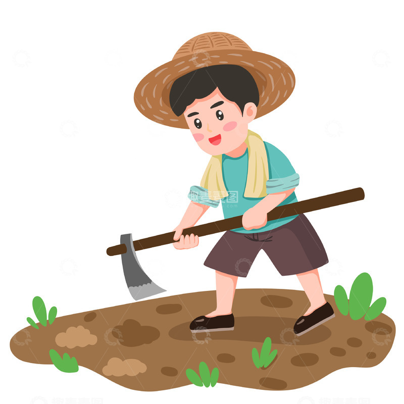 源文件下载【趣麦麦图】谷雨农耕场景春耕