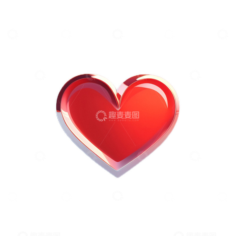 高清大图下载【趣麦麦图】3D立体卡通爱心红色爱情