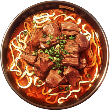 牛肉面美食红烧牛肉面插画2