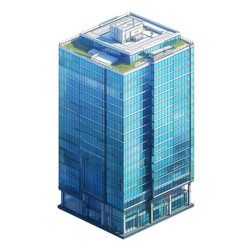 摩天大楼CBD商务区手绘