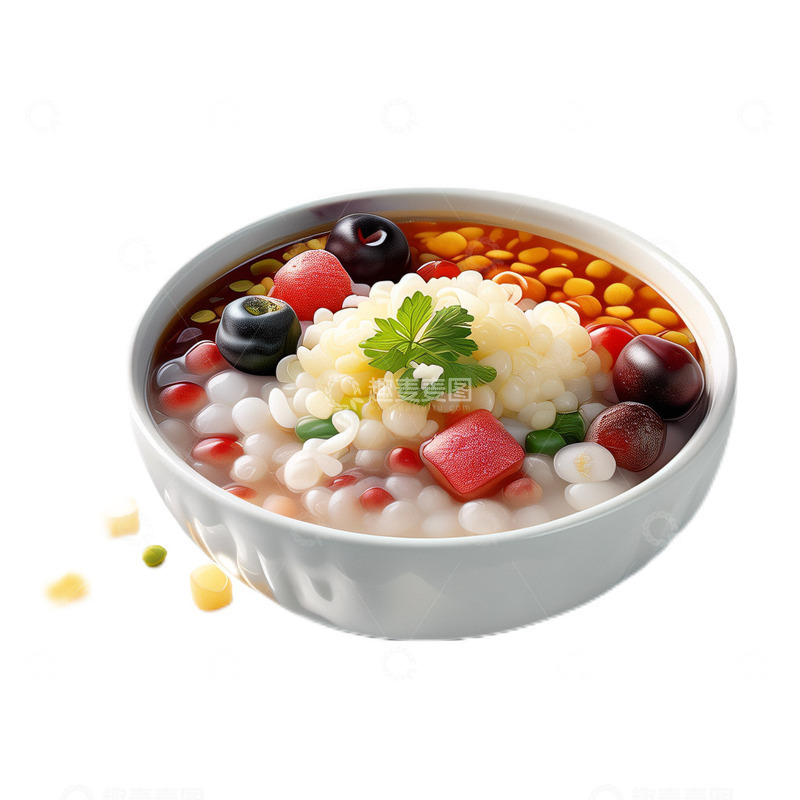高清大图下载【趣麦麦图】3D立体卡通水果粥食物粥