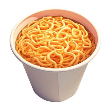 桶面方便面插画3D