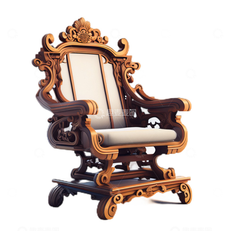 高清大图下载【趣麦麦图】3D立体真实红木太师椅中国古代
