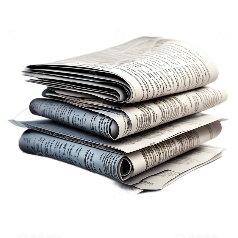 高清大图下载【趣麦麦图】3D立体真实一摞报纸纸质