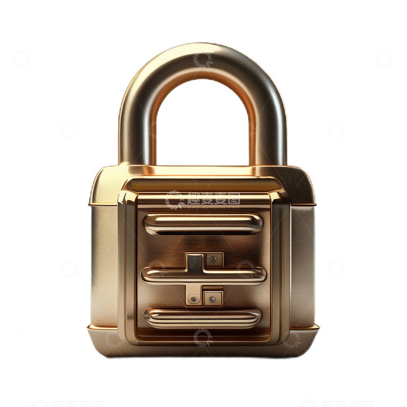 高清大图下载【趣麦麦图】3D立体真实锁金属铜制质感