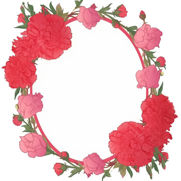 粉红康乃馨边框背景图