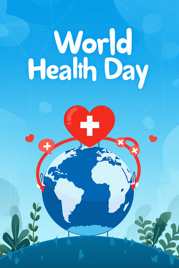 世界地球日扁平插画背景