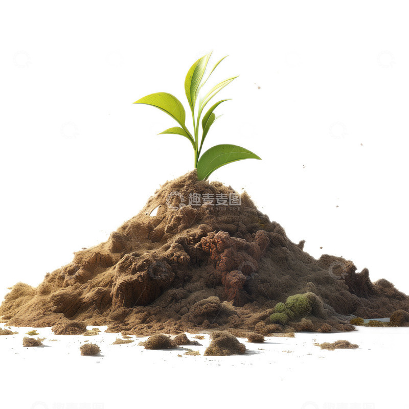 高清大图下载【趣麦麦图】3D立体真实土堆长出嫩芽