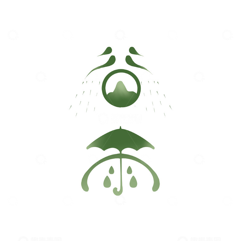 源文件下载【趣麦麦图】谷雨艺术字装饰二十四节气古风字体