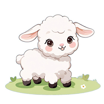 草地上的小羊羔