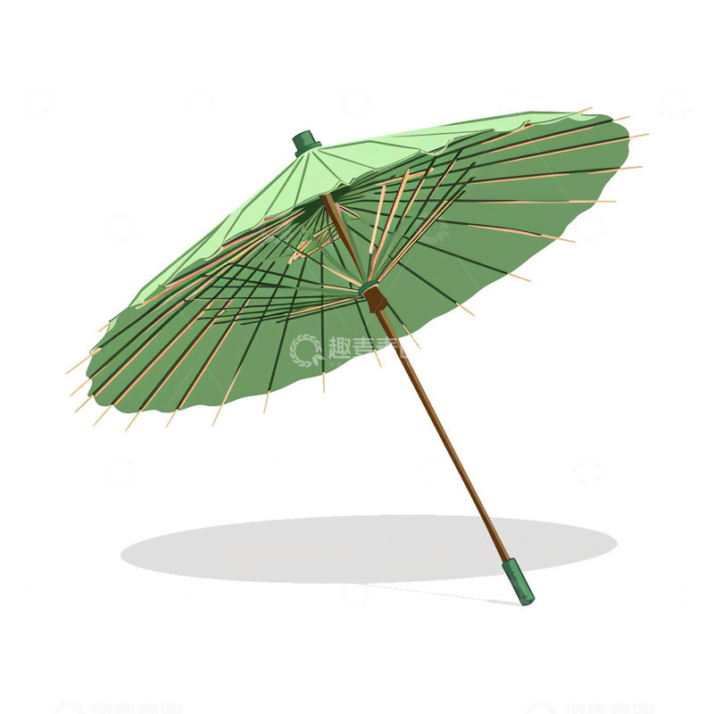 高清大图下载【趣麦麦图】古风绿色油纸伞