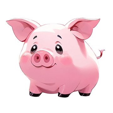 一只手绘风可爱小猪