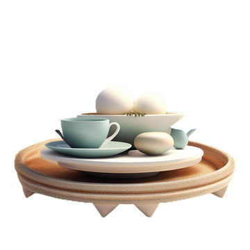 3D立体真实托盘茶具喝茶
