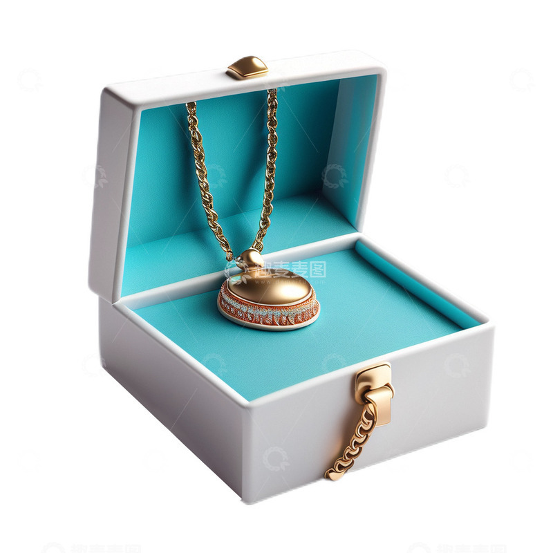 高清大图下载【趣麦麦图】3D立体真实项链礼物礼物盒
